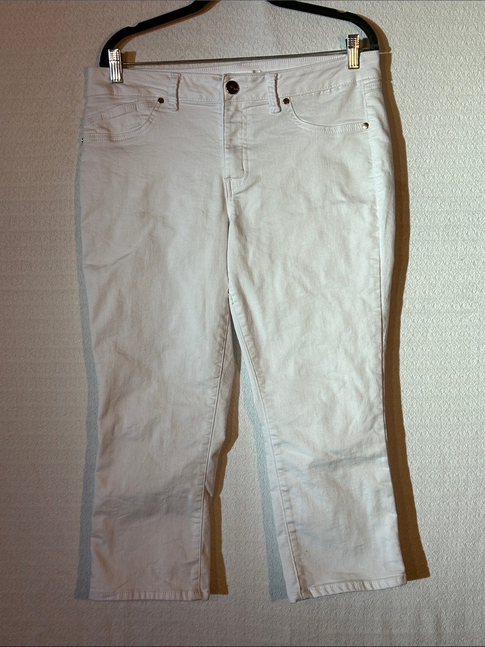 1822 White Cropped Stretch Jeans - Ankle Length - Size 14